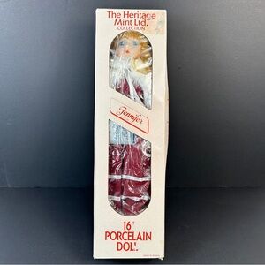 Vintage 88’ Heritage Mint Ltd Porcelain Doll in Red Dress 16”